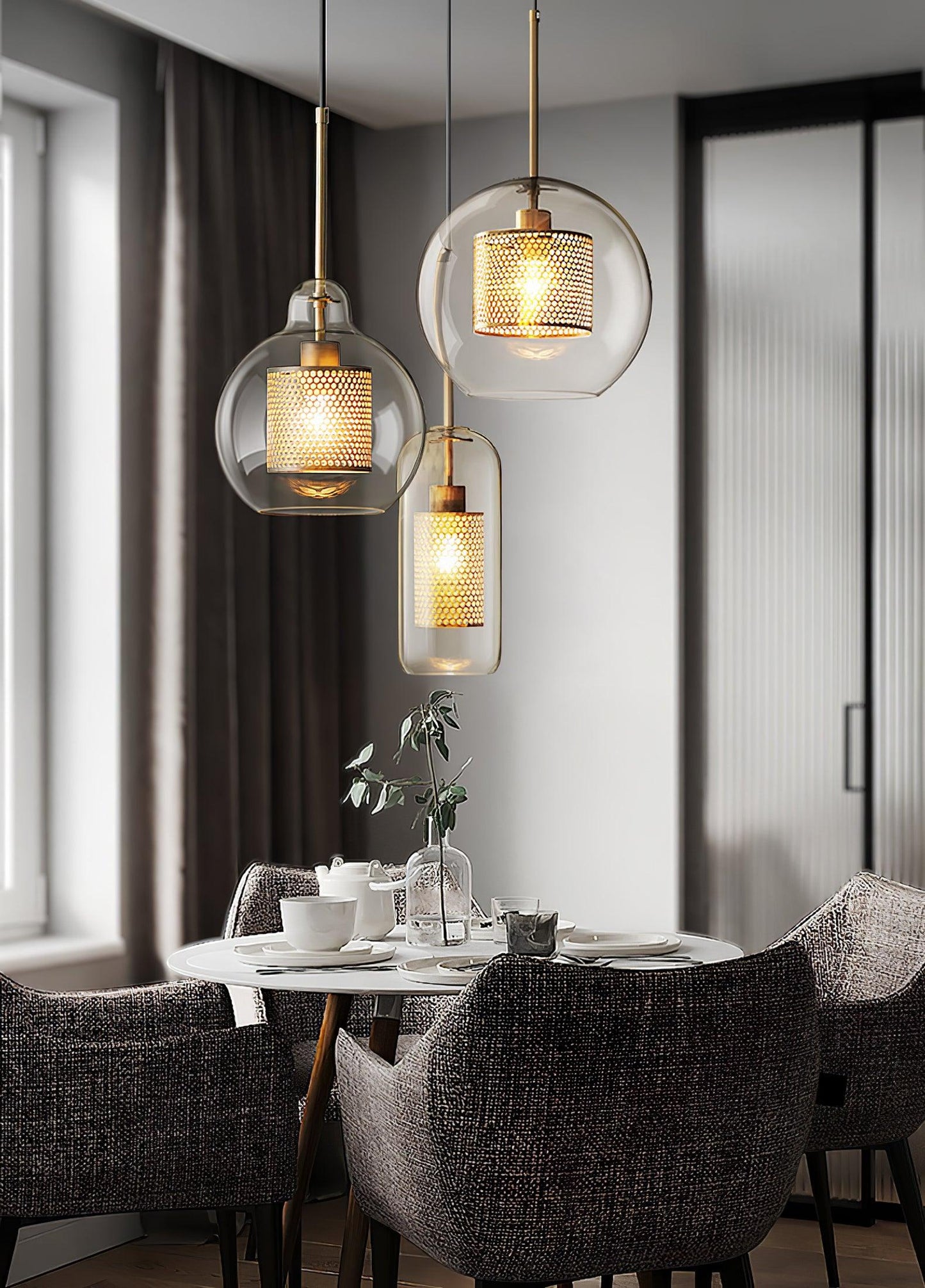 Combined Chiswick Glass Pendant Light