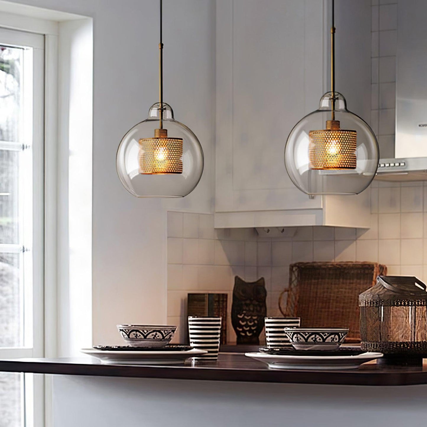 Combined Chiswick Glass Pendant Light