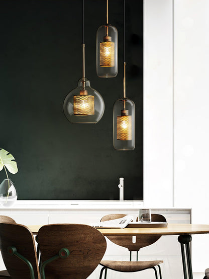 Combined Chiswick Glass Pendant Light