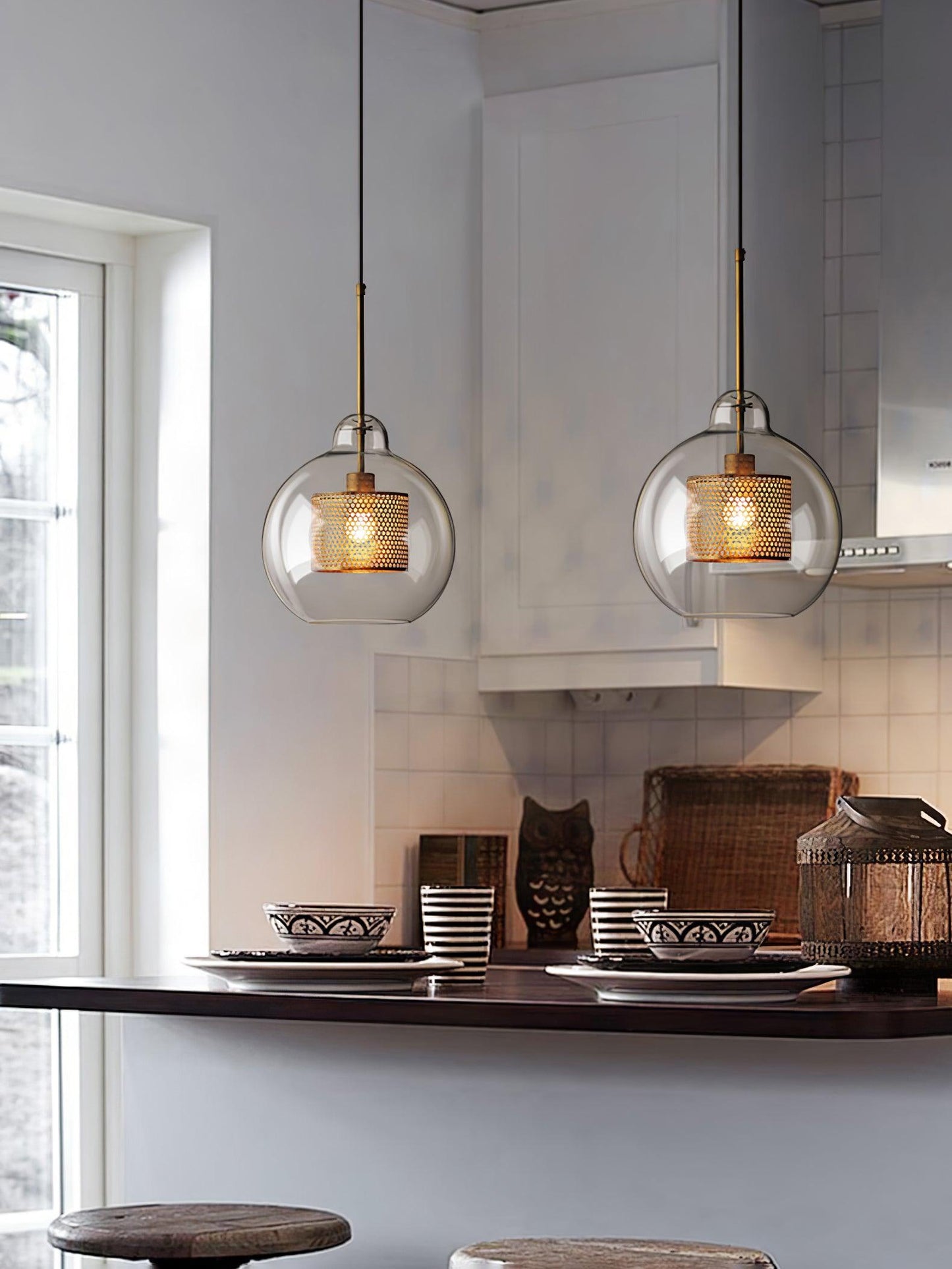 Combined Chiswick Glass Pendant Light