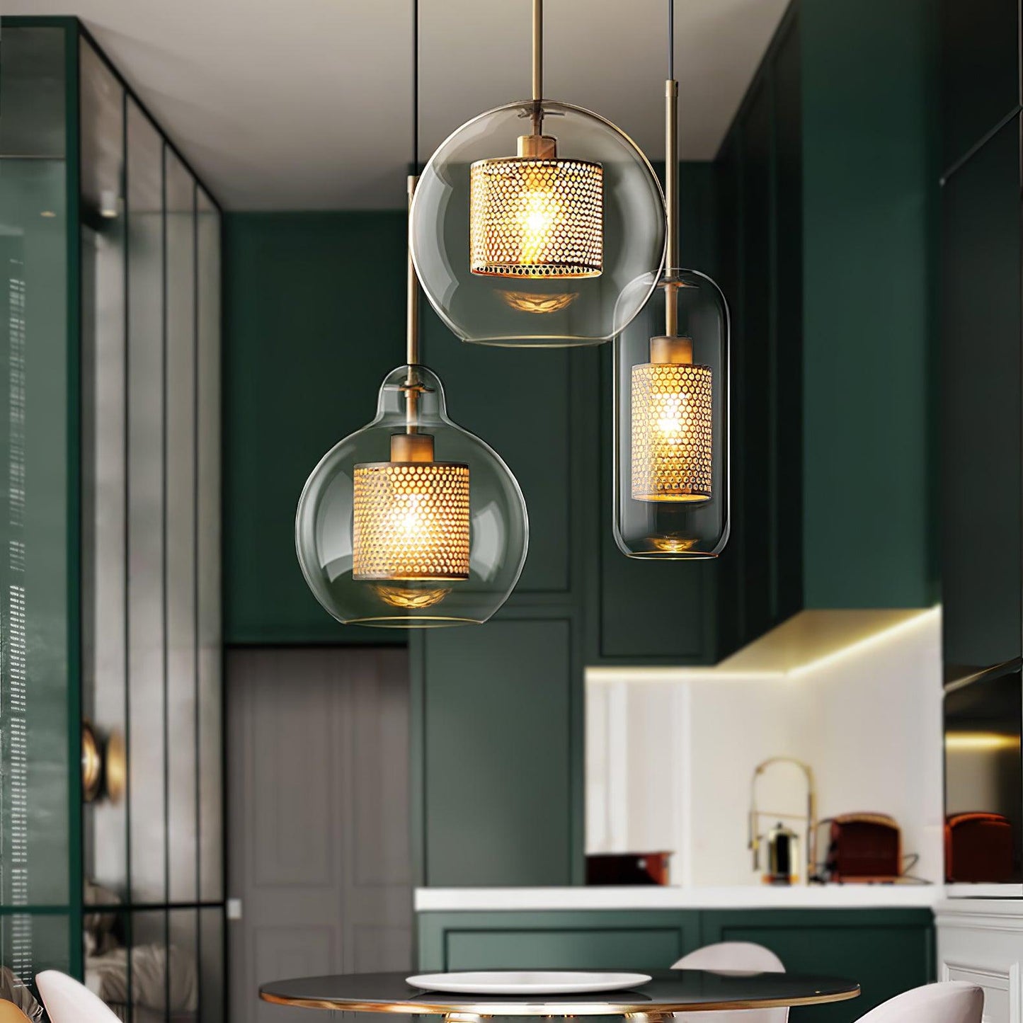 Combined Chiswick Glass Pendant Light