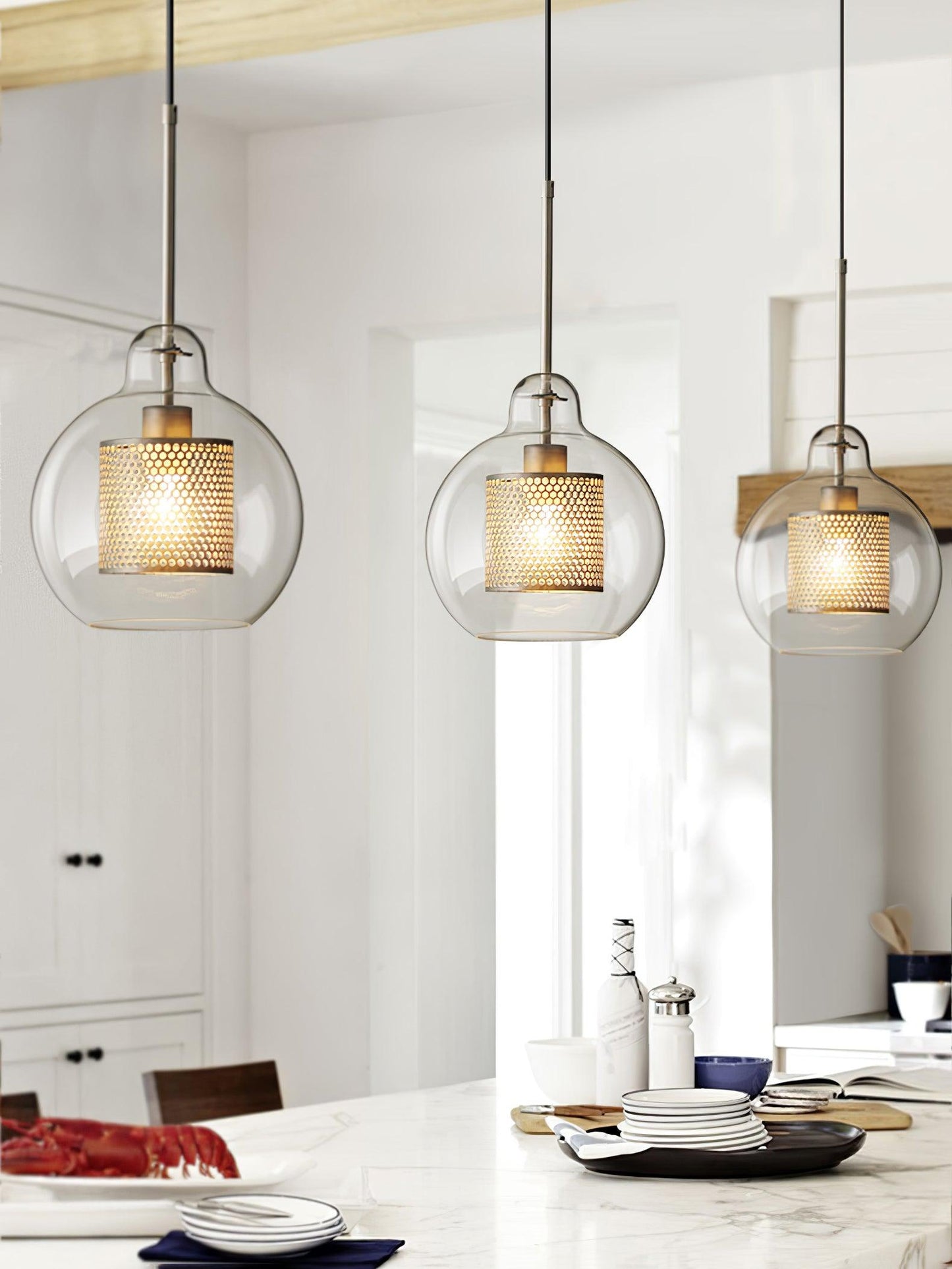 Combined Chiswick Glass Pendant Light