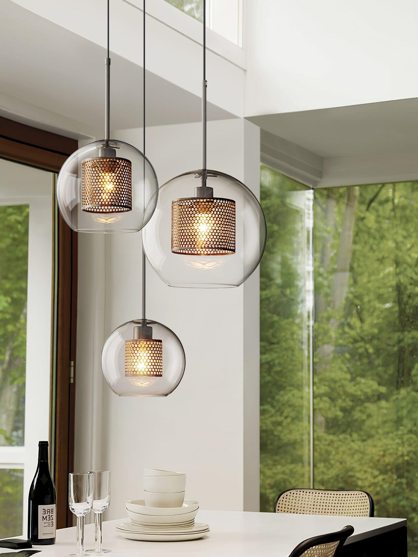 Combined Chiswick Glass Pendant Light