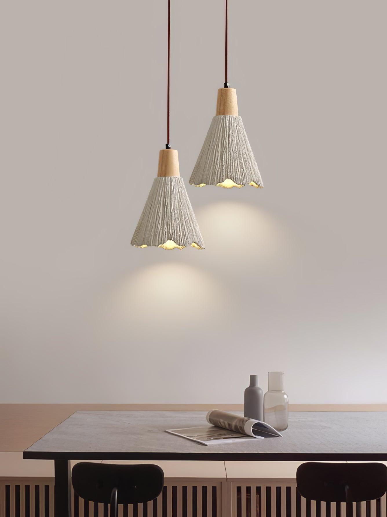 Concrete Pleated Pendant Lamp