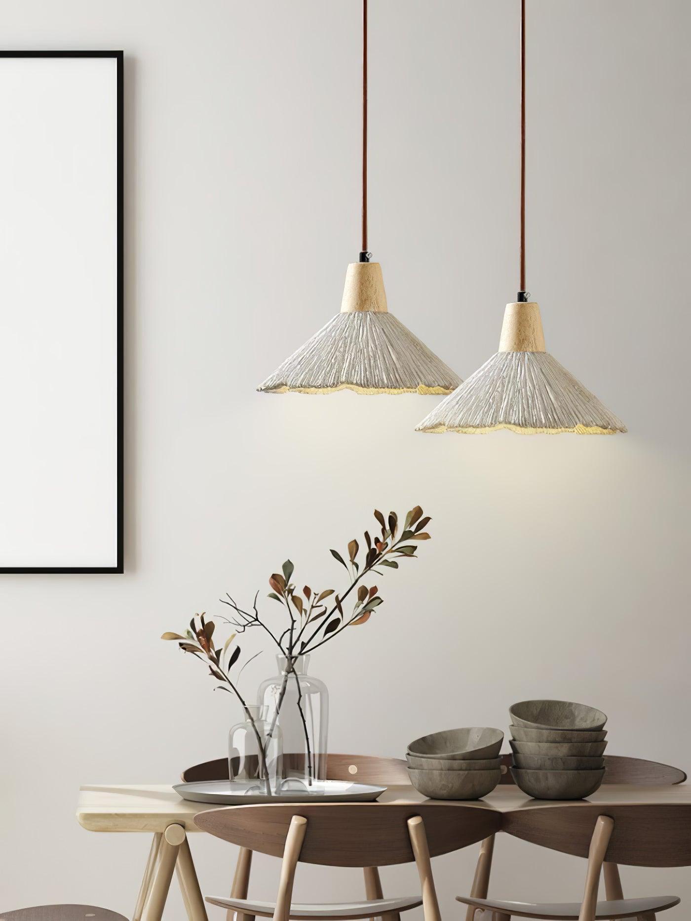 Concrete Pleated Pendant Lamp