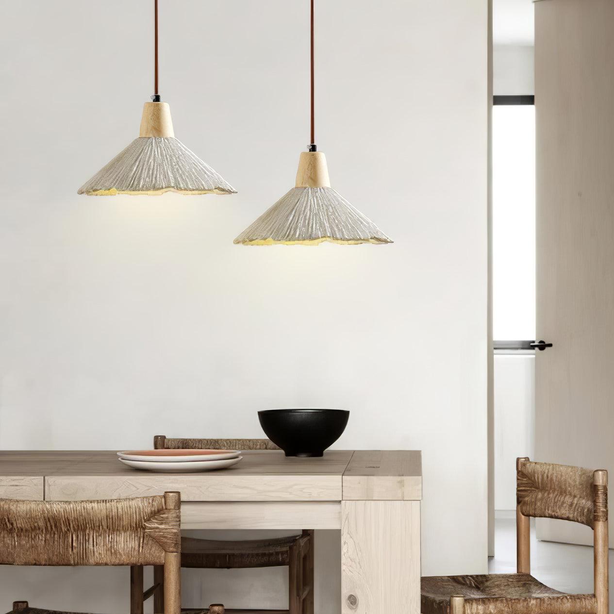 Concrete Pleated Pendant Lamp