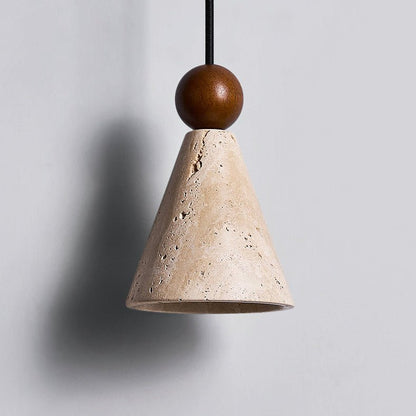 Cone Wood Bead Wall Sconce