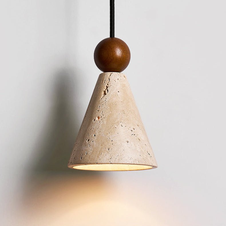 Cone Wood Bead Wall Sconce