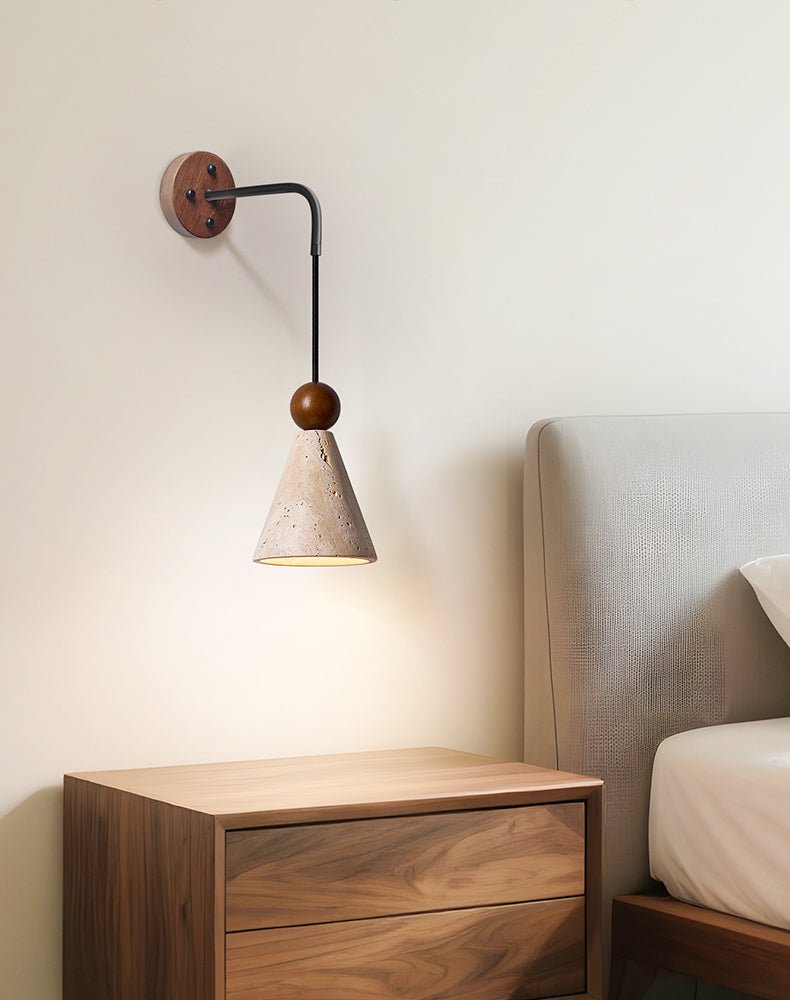 Cone Wood Bead Wall Sconce