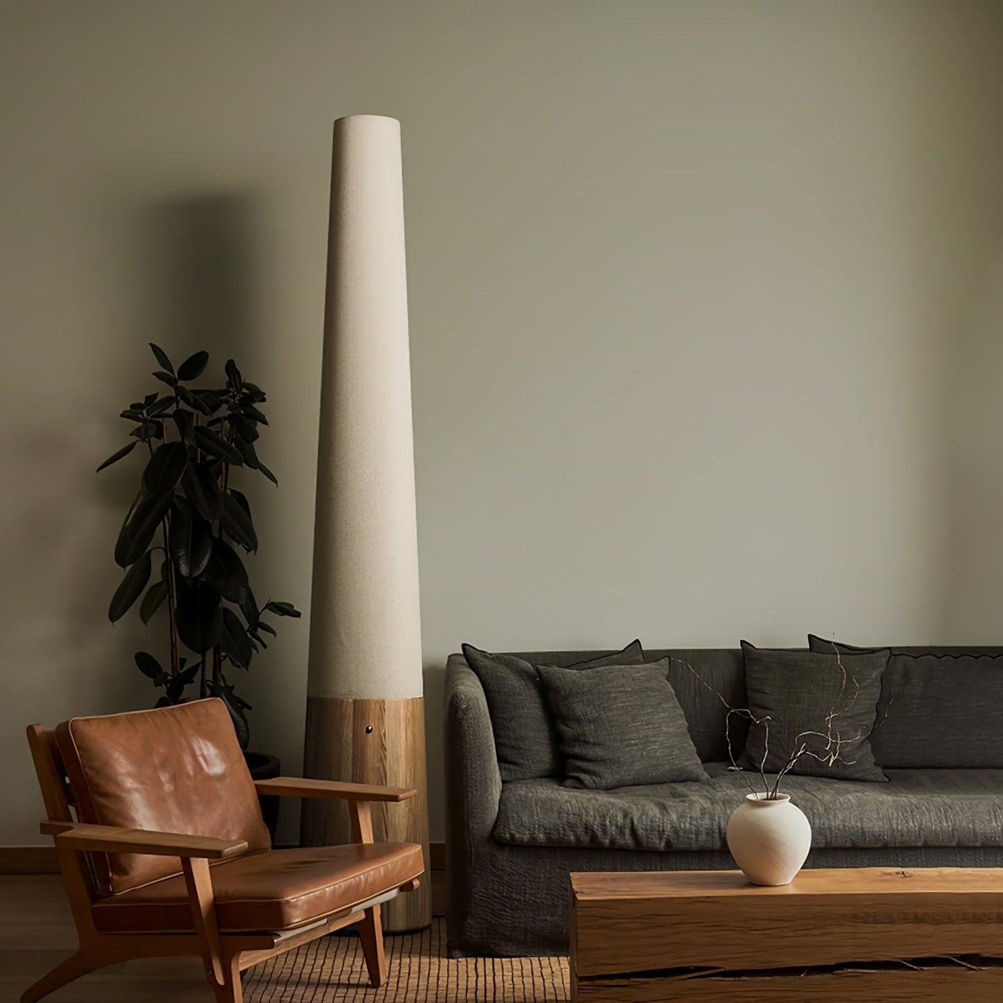 Cone Wooden Floor Lamp