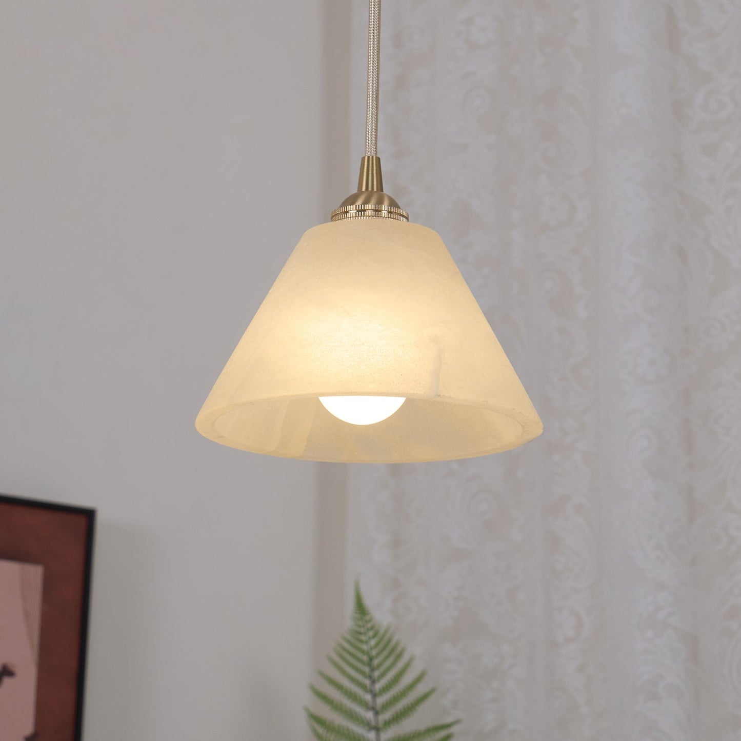 Conical Brass Pendant Lamp