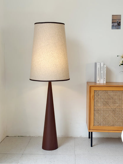 Faux Wood Conical Tall Lamp Floor Lamp