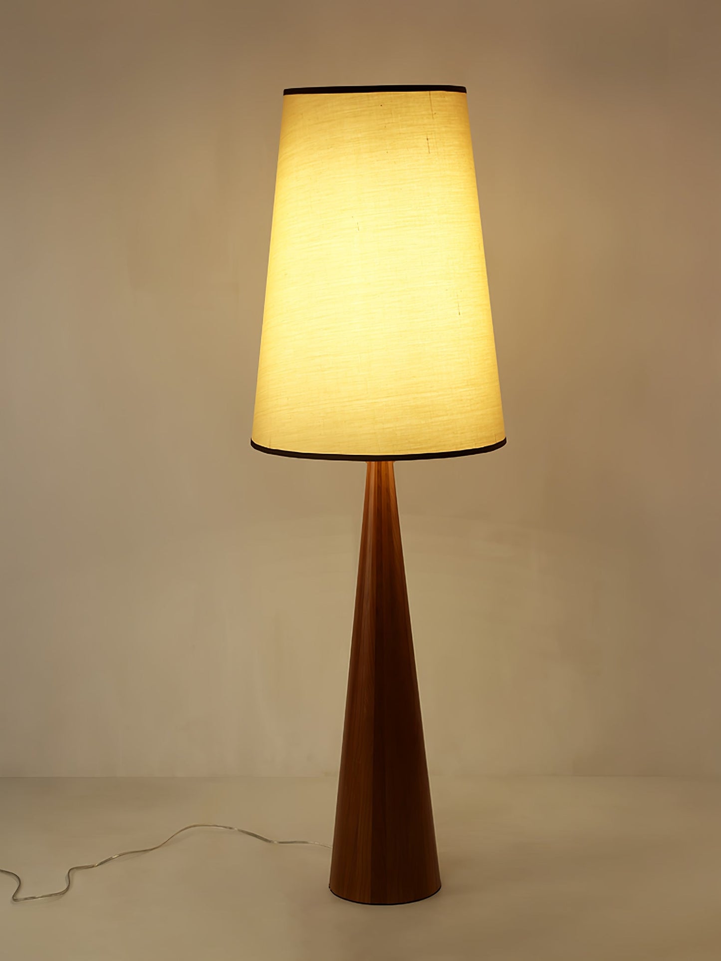 Faux Wood Conical Tall Lamp Floor Lamp