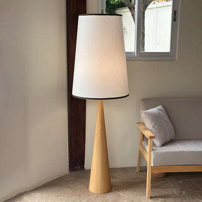 Faux Wood Conical Tall Lamp Floor Lamp