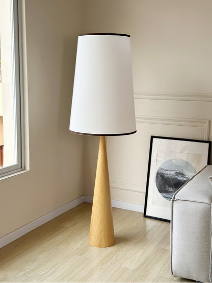 Faux Wood Conical Tall Lamp Floor Lamp