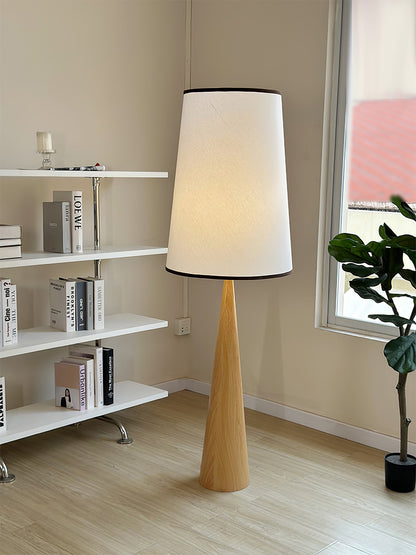 Faux Wood Conical Tall Lamp Floor Lamp