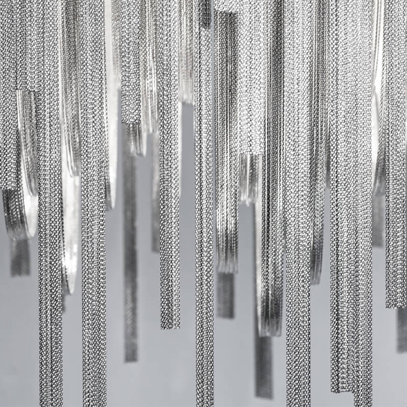 Contemporary Glamorous Rectangular Chain Chandelier