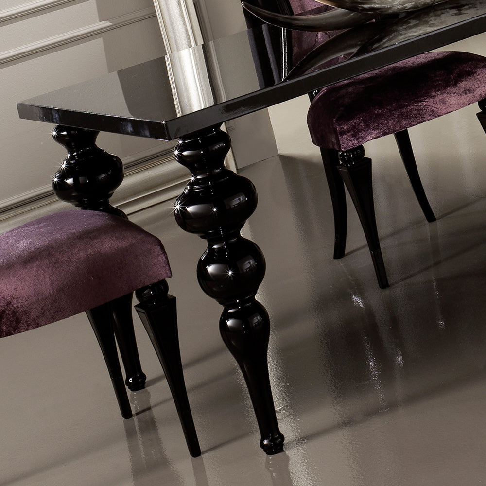 Contemporary Black High Gloss Designer Italian Dining Table