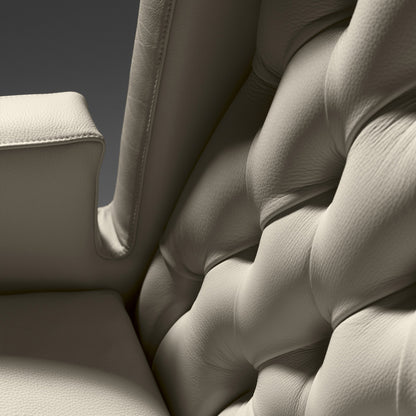 Contemporary Button Upholstered Leather Armchair