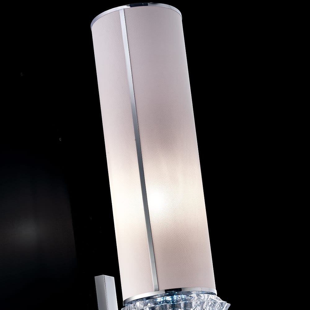Contemporary Chrome Crystal Cylinder Wall Light