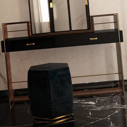 Contemporary Ebony Wood Veneer Designer Dressing Table