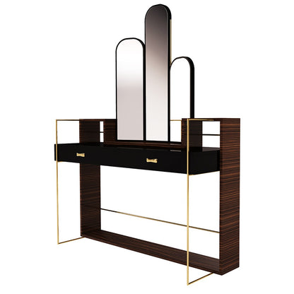 Contemporary Ebony Wood Veneer Designer Dressing Table