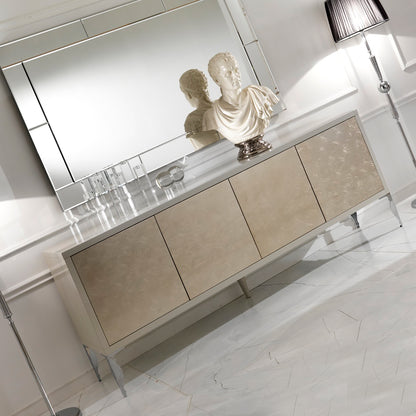 Contemporary Champagne Leaf Sideboard