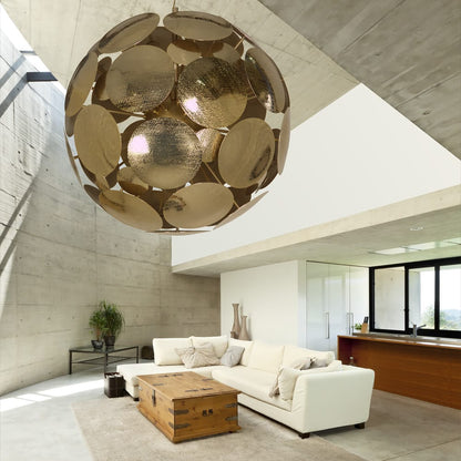 Contemporary Gold Plated Sphere Chandelier