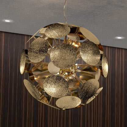 Contemporary Gold Plated Sphere Chandelier