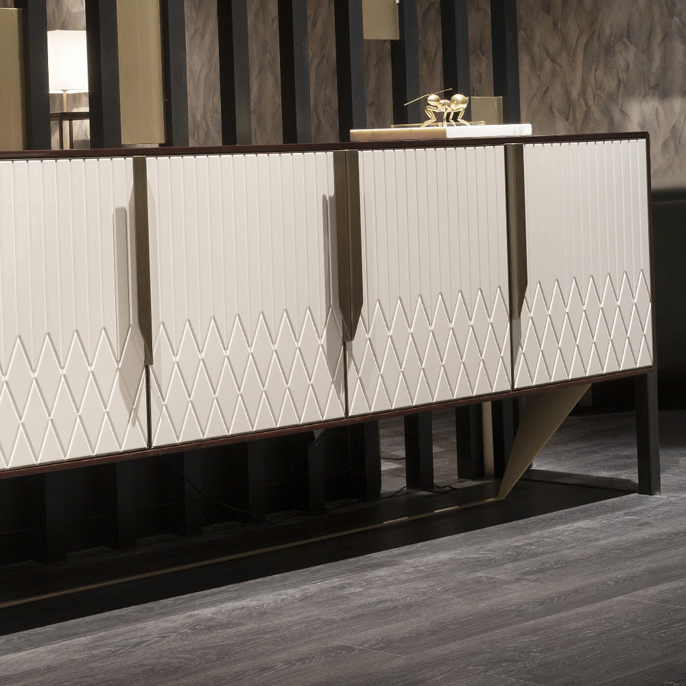 Contemporary Italian Designer 4 Door Buffet Sideboard