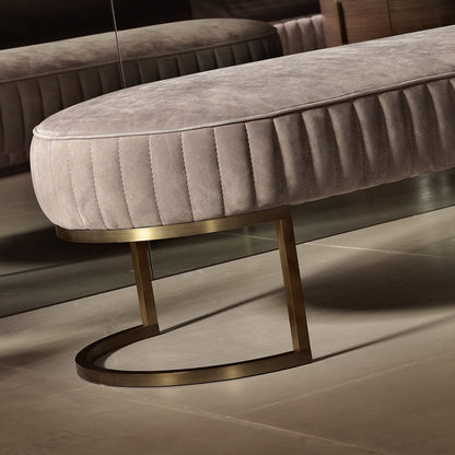 Contemporary Italian Designer Leather Upholstered Bench