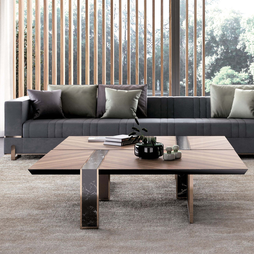 Contemporary Italian Designer Veneered Coffee Table