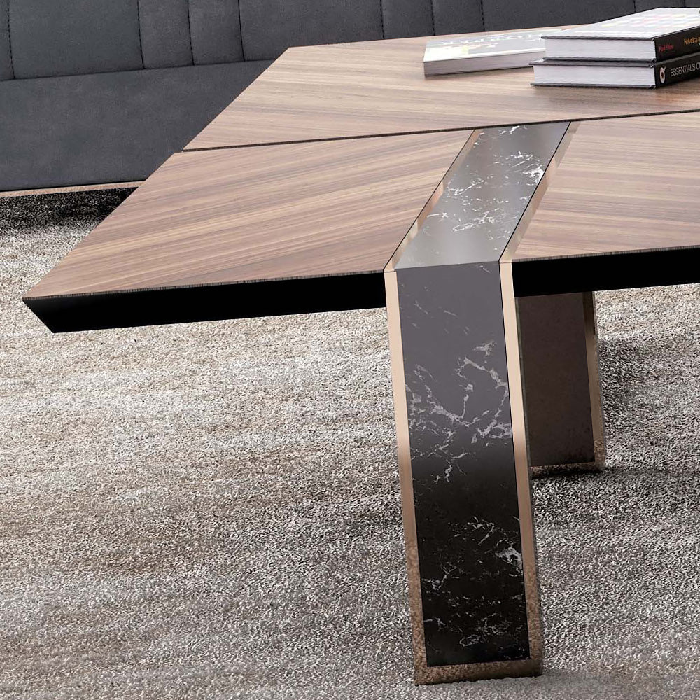 Contemporary Italian Designer Veneered Coffee Table