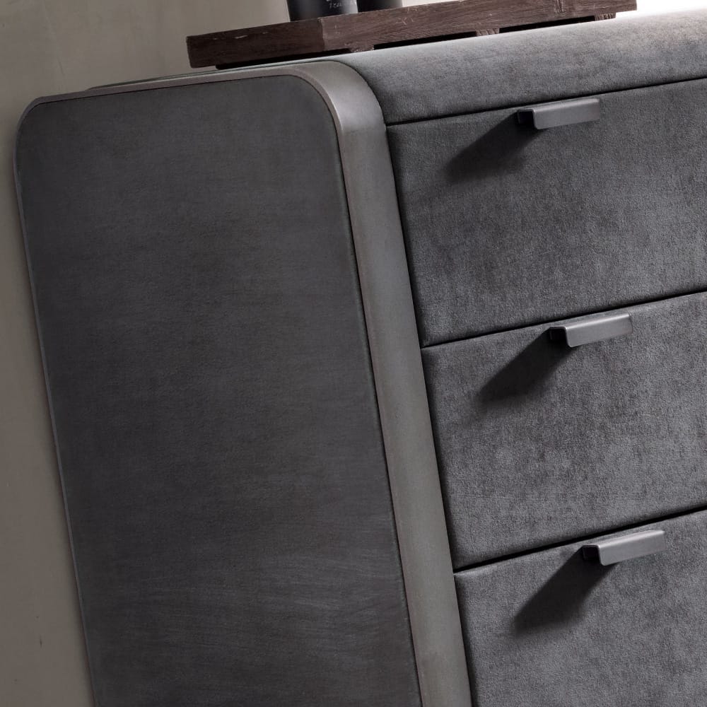 Contemporary Italian Upholstered Nubuck Chest Of Drawers