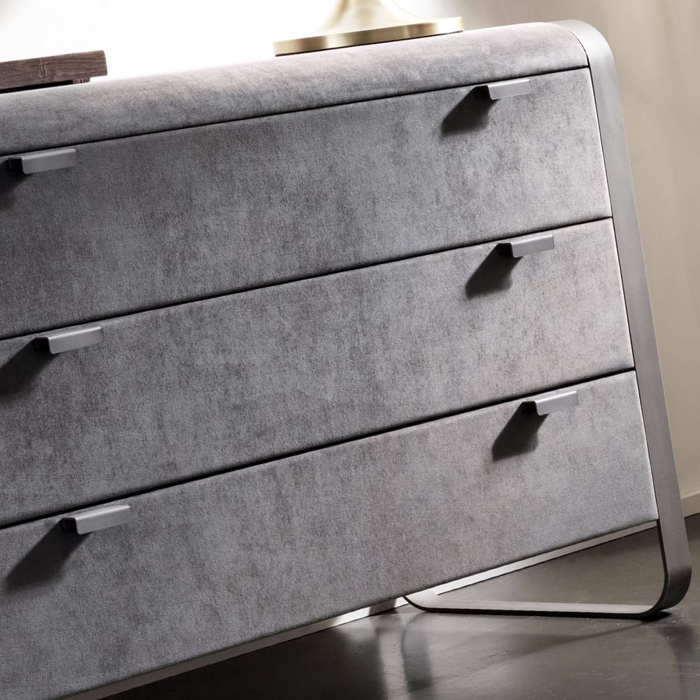 Contemporary Italian Upholstered Nubuck Chest Of Drawers