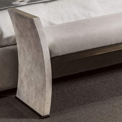 Contemporary Italian Upholstered Nubuck Designer Bench