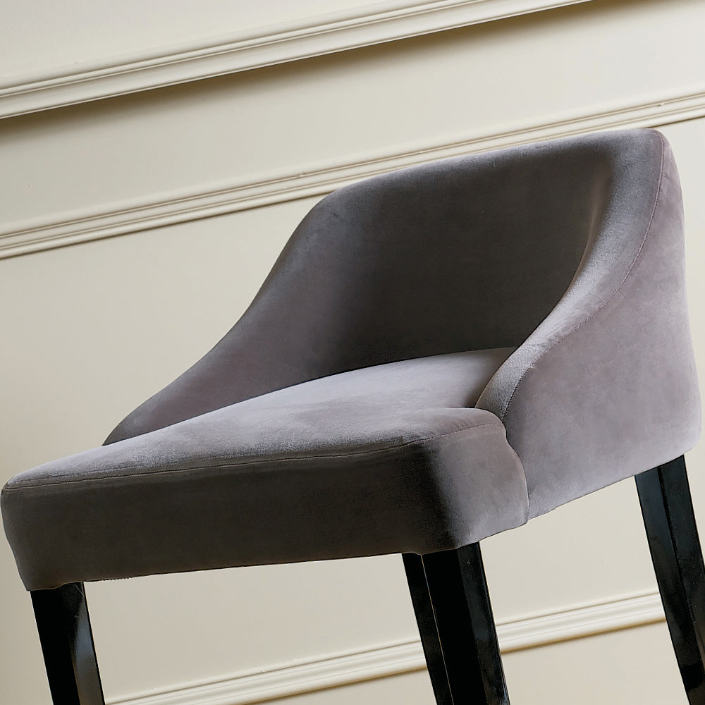 Contemporary Italian Upholstered Velvet Bar Chair