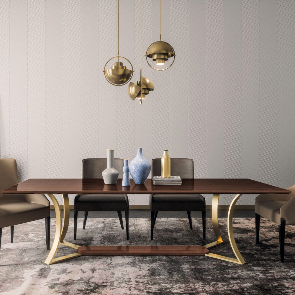 Contemporary Italian Veneered Rectangular Dining Table