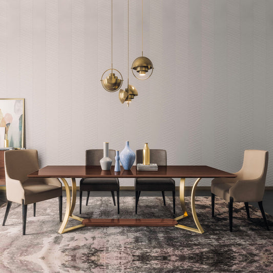 Contemporary Italian Veneered Rectangular Dining Table