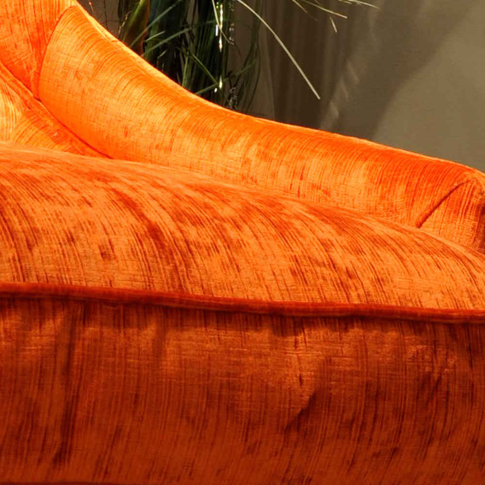 Contemporary Orange Velvet Swivel Armchair