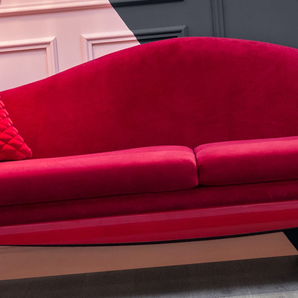 Contemporary Retro Designer Velvet Sofa