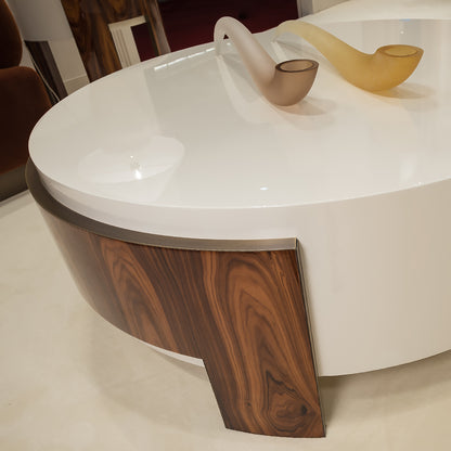 Contemporary Round Ivory Coffee Table