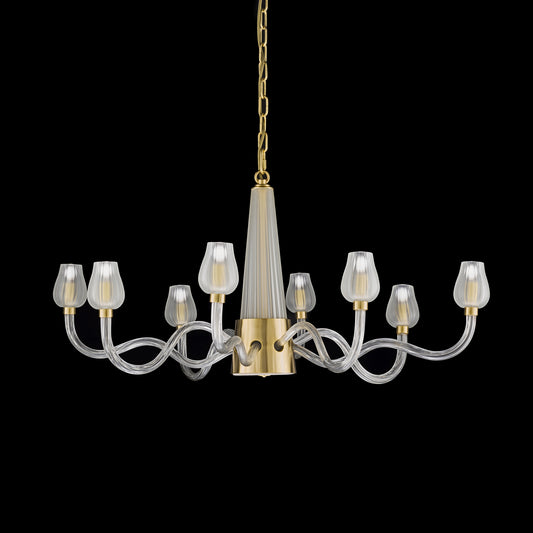 Contemporary Satin Glass Chandelier