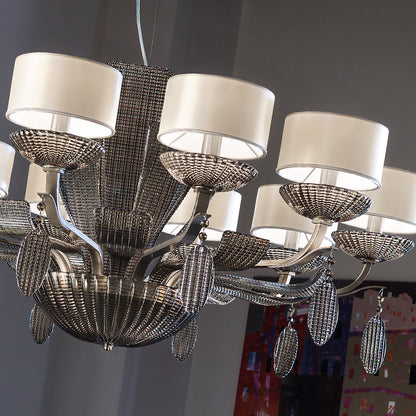 Contemporary Venetian Glass 10 Light Chandelier