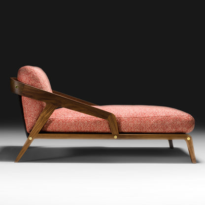 Contemporary Walnut Designer Chaise Longue