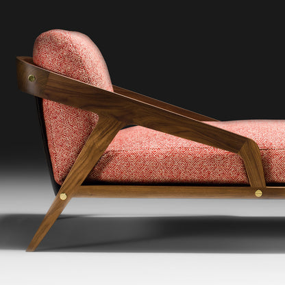 Contemporary Walnut Designer Chaise Longue