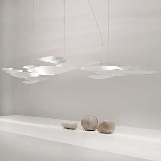 Contemporary White Metal Pendant Light