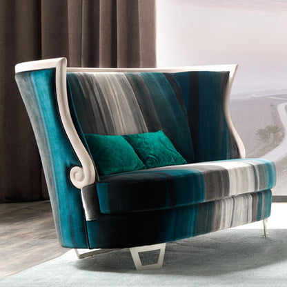 Contemporary Winged High Backed Two Seater Sofa