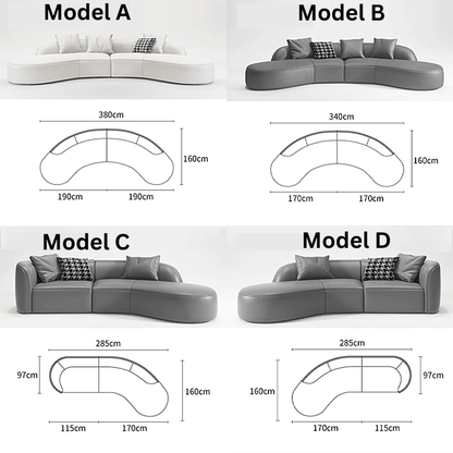 Contemporary Curved Sectional Sofa