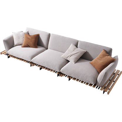 Contemporary Linen Blend Modular Rustic Sofa